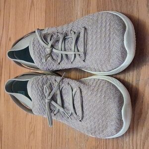 You By Skechers Women's Knit Lace-Up Slip-On Sneakers in Sparkly Taupe and White